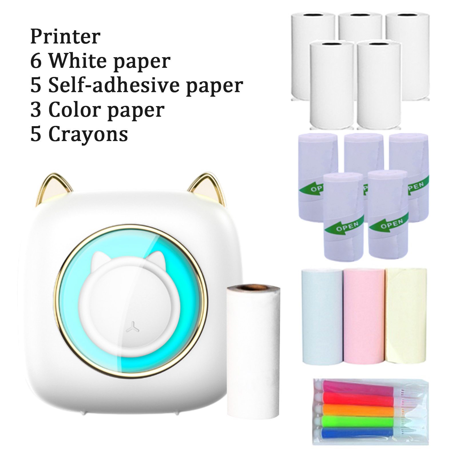 Mini Pocket Thermal Printer Paper Roll - 【جديد】C23 آلة طابعة حرارية محمولة طابعة