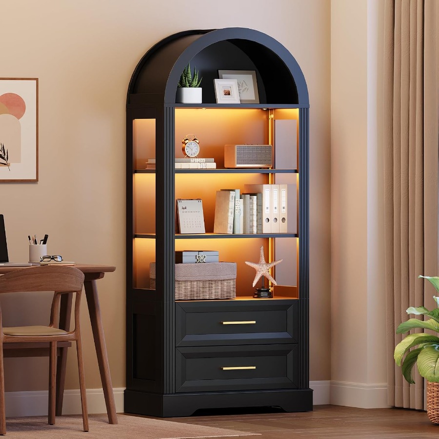Books - خزانة عرض، مكتبة طويلة ذات تصميم